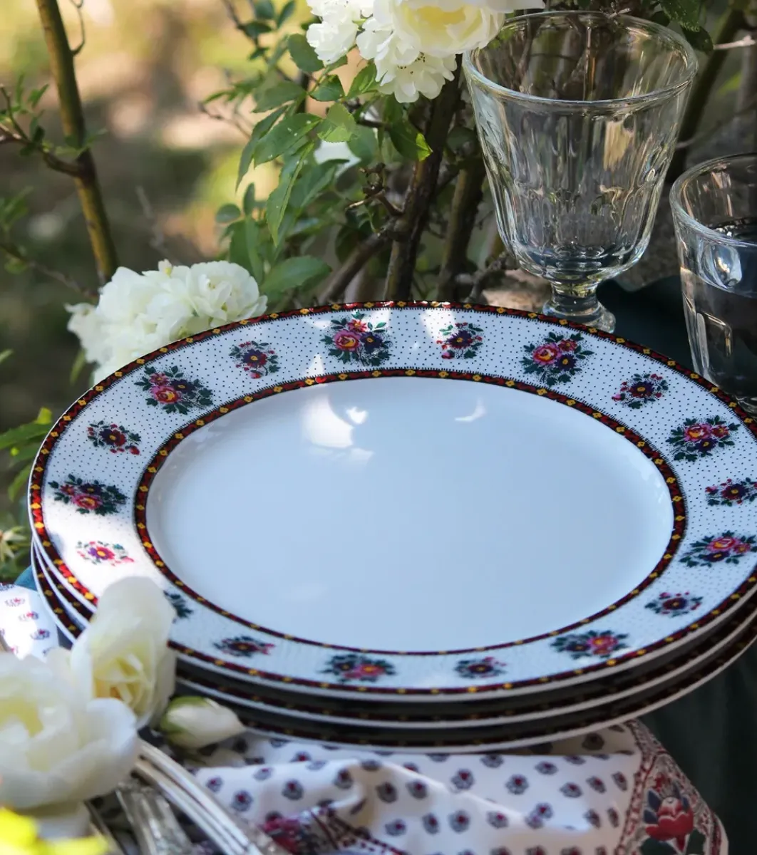 Souleiado Vaisselle | Nos Tables Automnales | Assiette plate Frise POMPADOUR