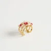 Femme Souleiado Bijoux | Bague précieuse rouge et nacre