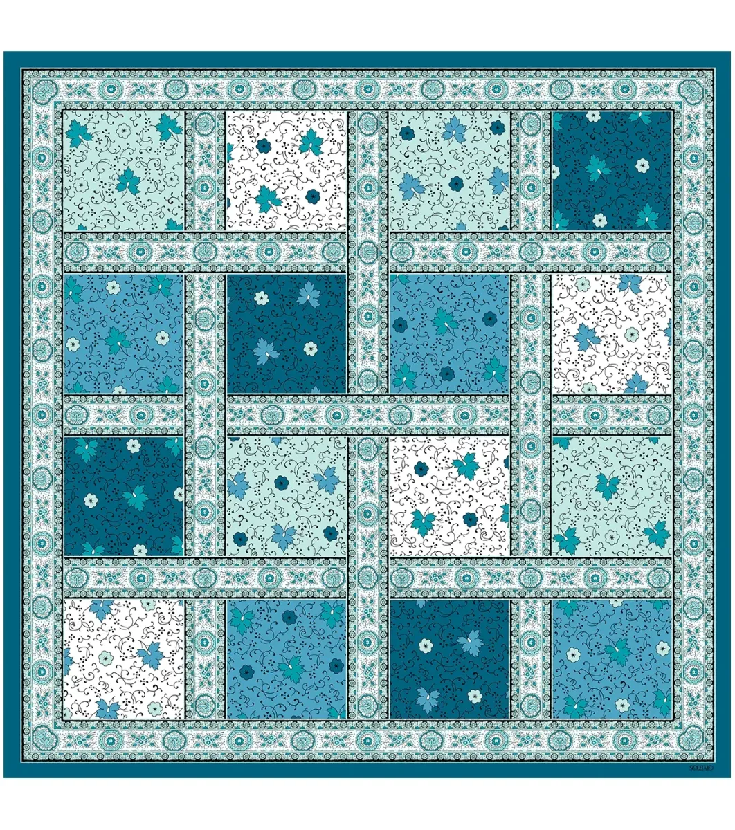 Femme Souleiado Carré Coton | Toute La Collection | Bandana coton PATCH FEUILLAGE 60 x 60 cm