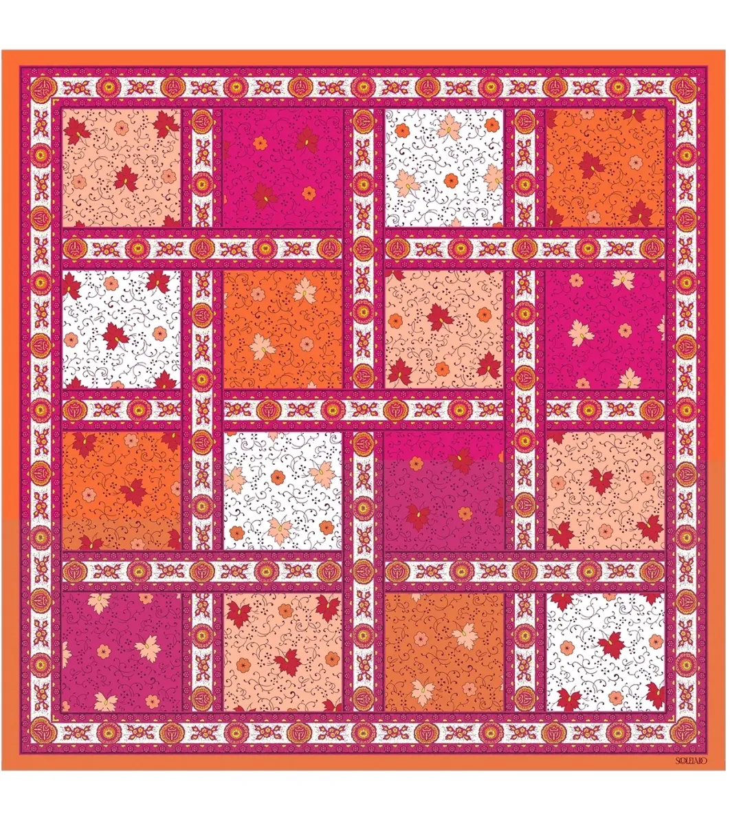 Enfant Souleiado Fille | Bandana coton PATCH FEUILLE 60 x 60 cm