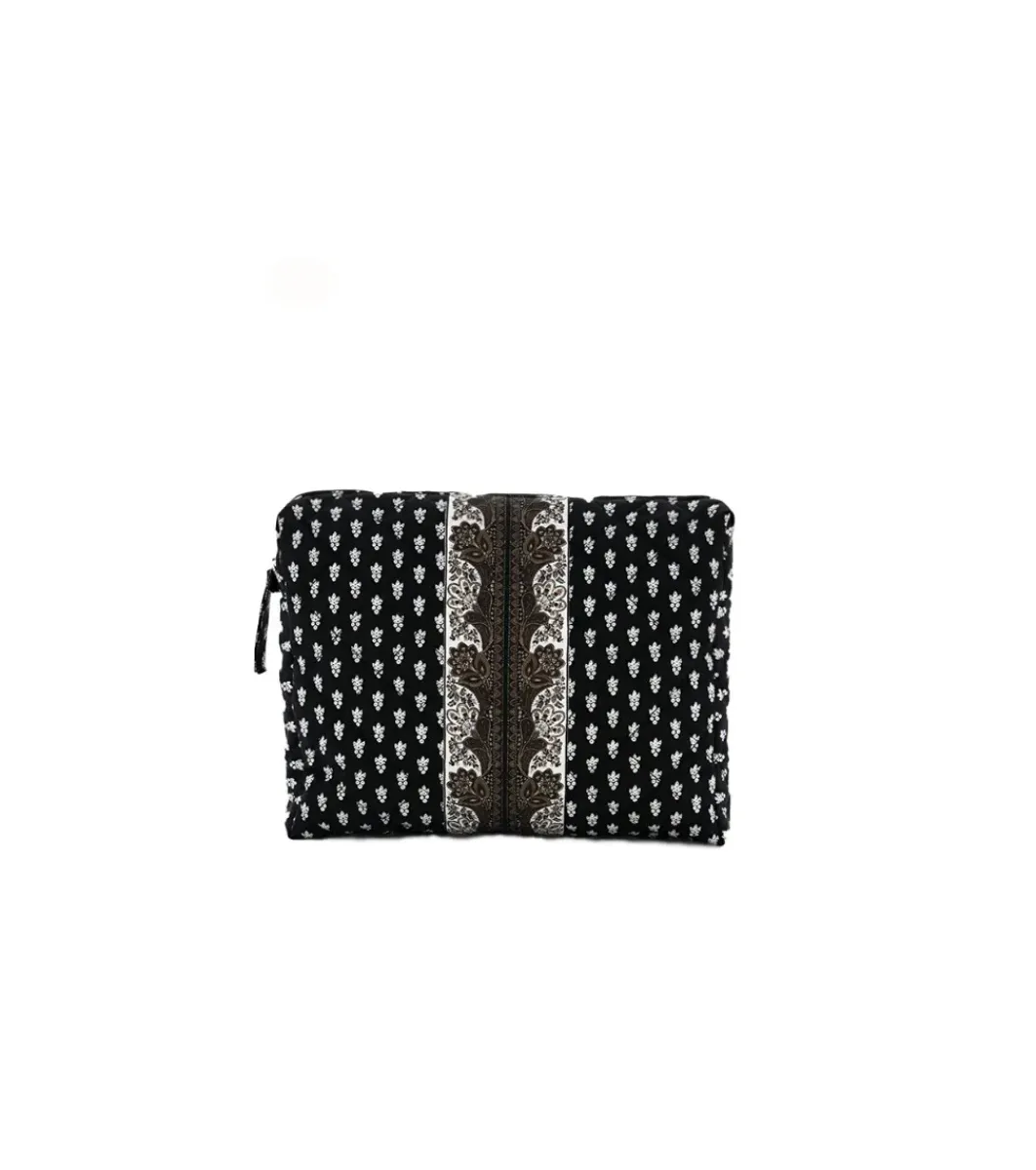 Souleiado Ligne De Voyage | Black & white BOUZOU "La mouche" toilet bag