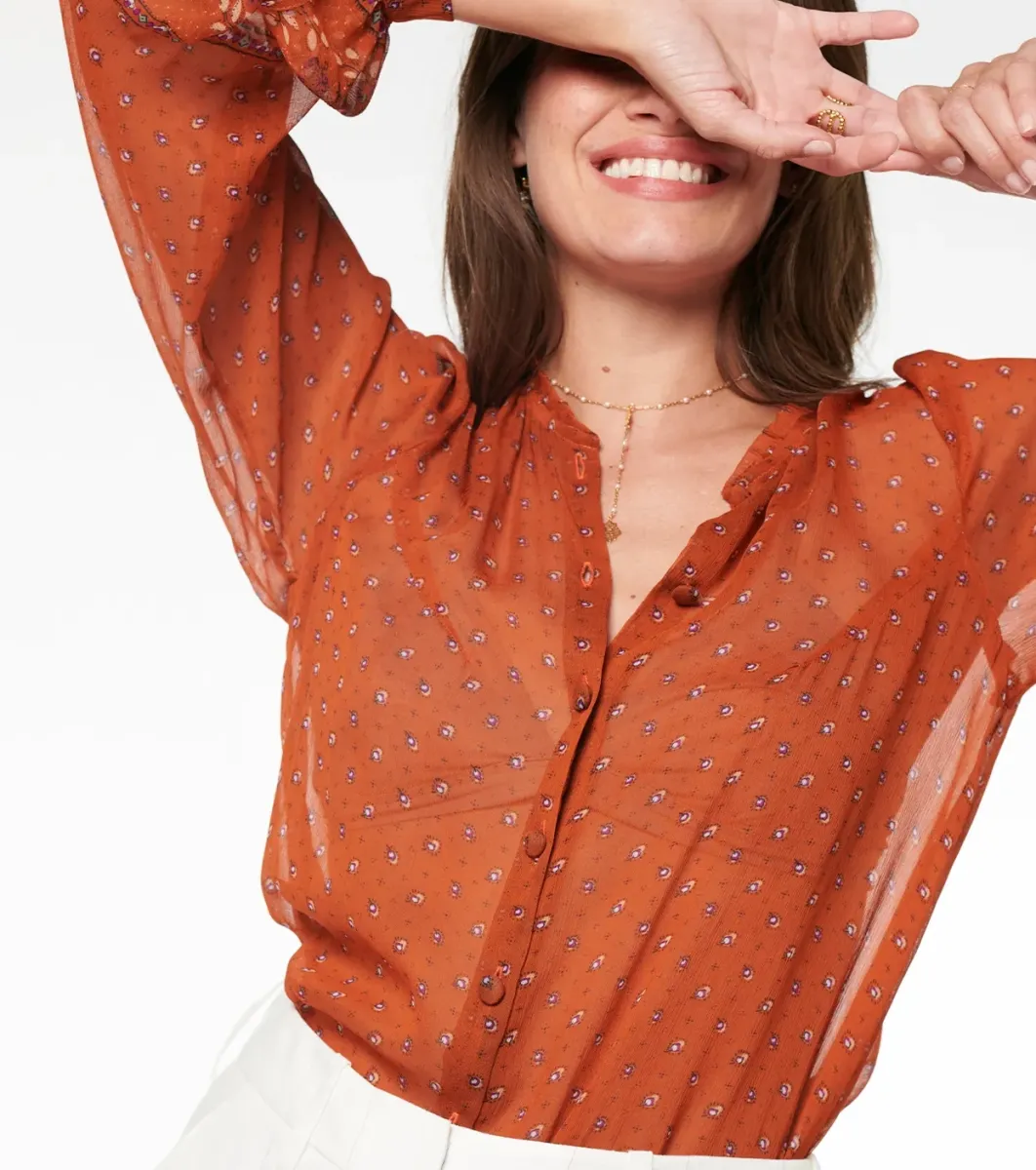 Femme Souleiado Chemises & Blouses | Blouse ADELAÏDE Petites Feuilles