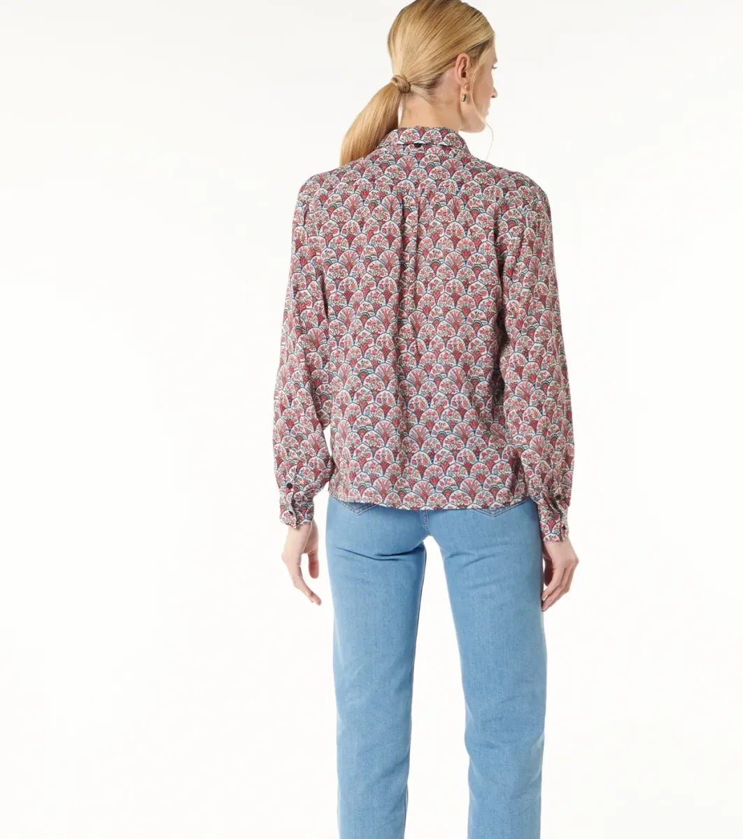 Femme Souleiado Chemises & Blouses | Blouse AIDA Bouquet Bucolique écru framboise