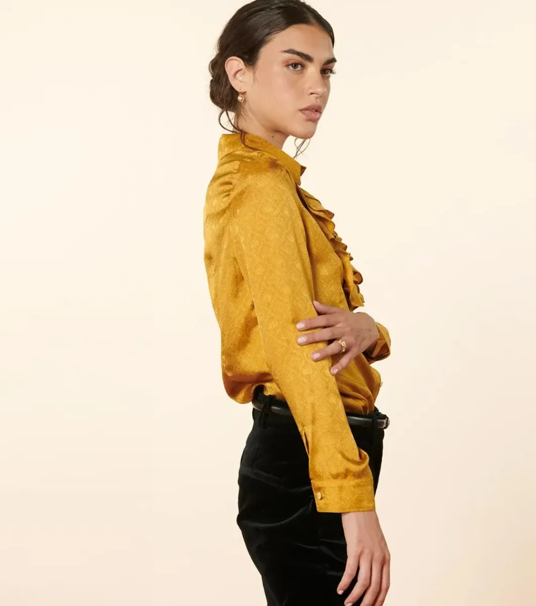 Femme Souleiado Chemises & Blouses | Blouse JOSEFINA Jacquard Trèfle bronze