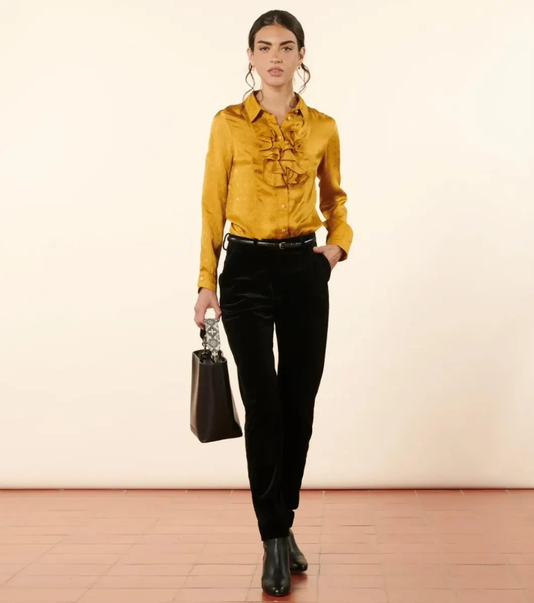 Femme Souleiado Chemises & Blouses | Blouse JOSEFINA Jacquard Trèfle bronze
