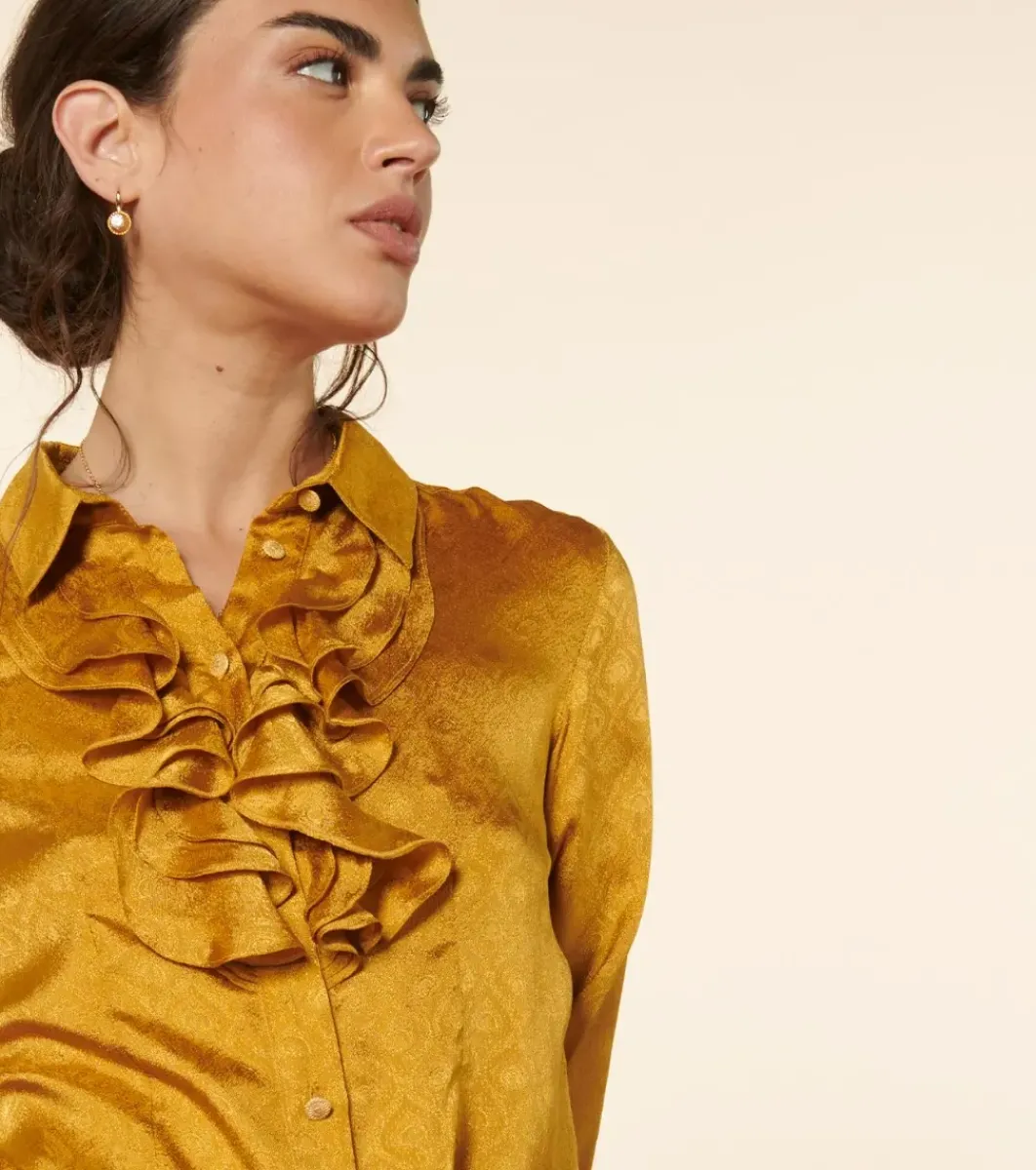 Femme Souleiado Chemises & Blouses | Blouse JOSEFINA Jacquard Trèfle bronze