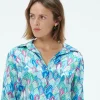 Femme Souleiado Chemises & Blouses | Blouse LINETTE Plume aqua fuchsia