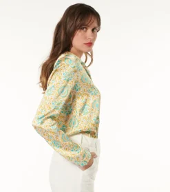 Femme Souleiado Chemises & Blouses | Blouse LINETTE Sault ocre turquoise