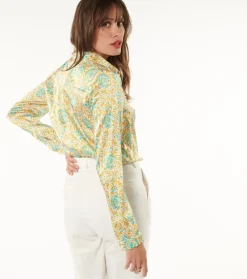 Femme Souleiado Chemises & Blouses | Blouse LINETTE Sault ocre turquoise