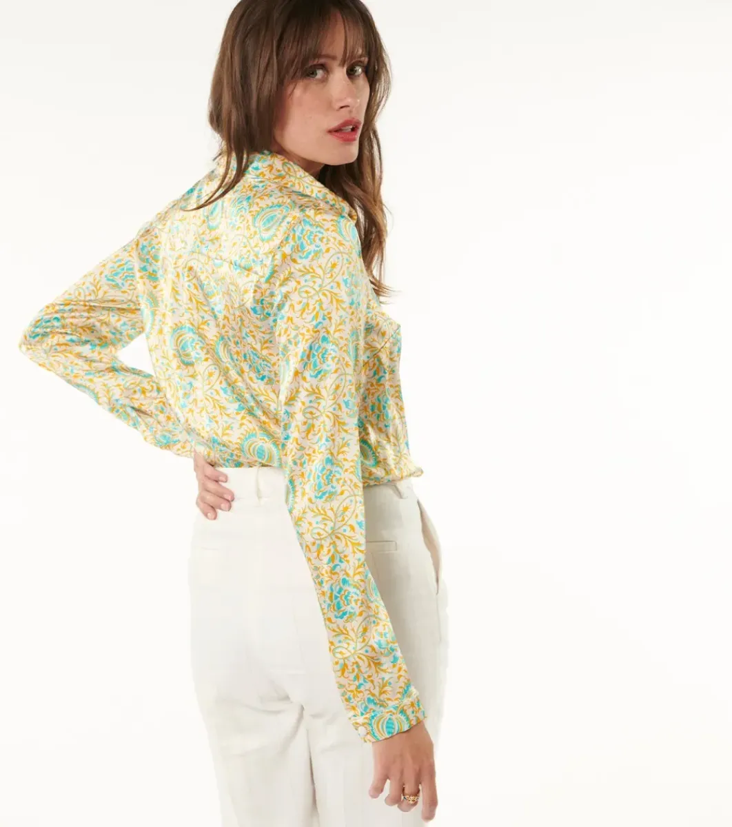 Femme Souleiado Chemises & Blouses | Blouse LINETTE Sault ocre turquoise