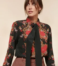 Femme Souleiado Chemises & Blouses | Blouse NICOLETTE Arlaten rouge noir
