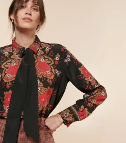 Femme Souleiado Chemises & Blouses | Blouse NICOLETTE Arlaten rouge noir