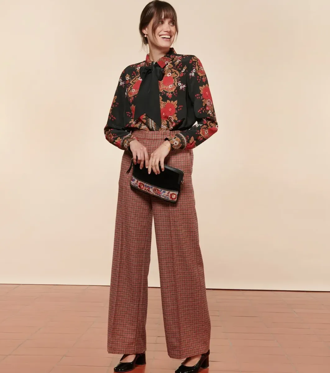 Femme Souleiado Chemises & Blouses | Blouse NICOLETTE Arlaten rouge noir