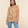 Femme Souleiado Chemises & Blouses | Blouse VIVI Plume Jaune aqua
