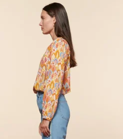 Femme Souleiado Chemises & Blouses | Blouse VIVI Plume Jaune aqua