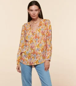 Femme Souleiado Chemises & Blouses | Blouse VIVI Plume Jaune aqua
