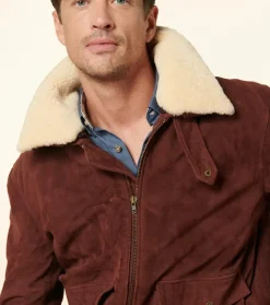 Homme Souleiado Vestes & Manteaux | Blouson TOM en cuir de chèvre suédé