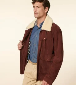 Homme Souleiado Vestes & Manteaux | Blouson TOM en cuir de chèvre suédé