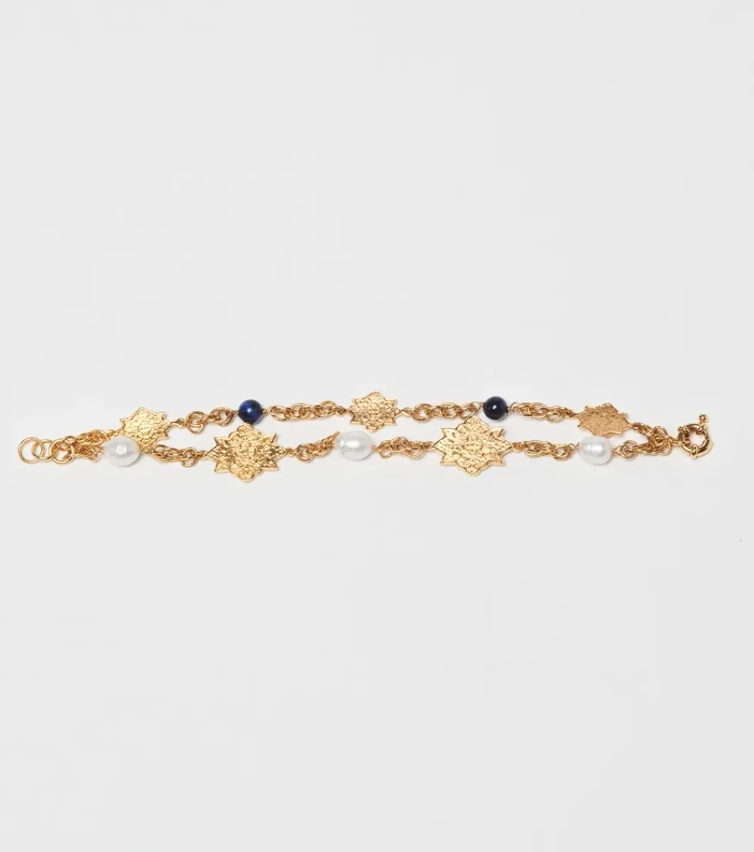 Femme Souleiado Bijoux | Bracelet 2 rangs Merveilles bleu nuit