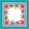 Femme Souleiado Carré Coton | Toute La Collection | Carré de coton ARLATEN turquoise corail 90 x 90 cm