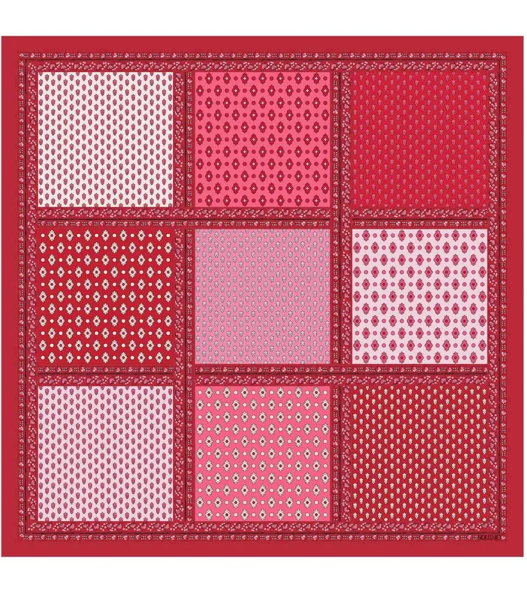 Femme Souleiado Carré Soie | Toute La Collection | Carré de soie ITALIENNE rose rouge 90 x 90 cm
