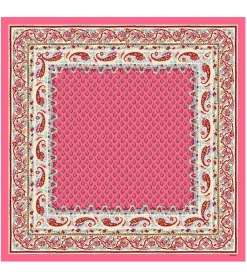 Femme Souleiado Carré Soie | Toute La Collection | Carré de soie PAISLEY VEGETAL rose écru 90 x 90 cm