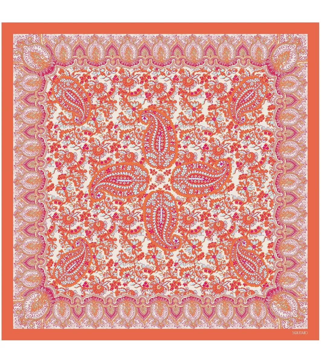 Femme Souleiado Toute La Collection | Carré Soie | Carré de soie SAINTE MAXIME 90 x 90 cm