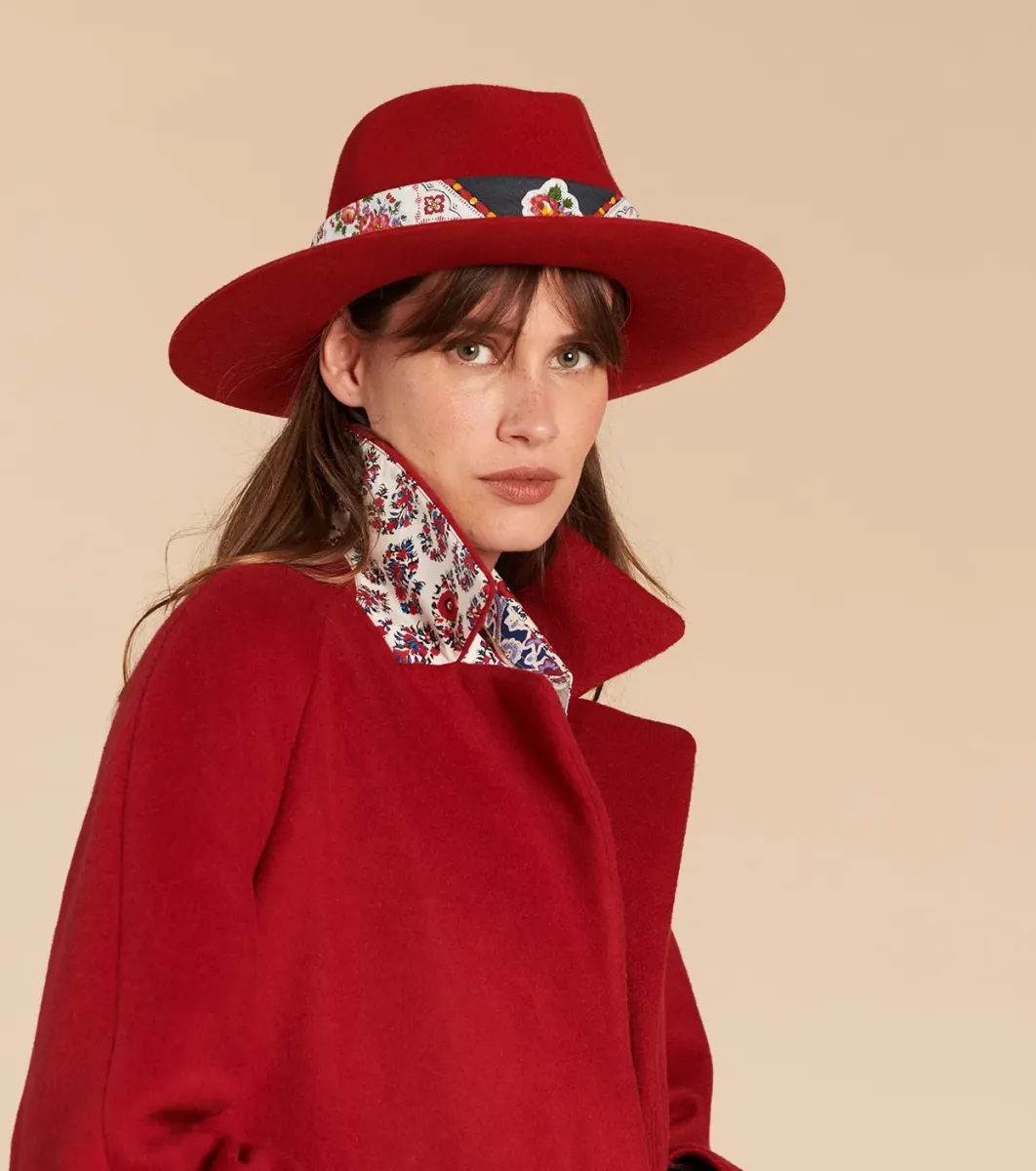 Femme Souleiado Accessoires Mode | Chapeau cloche feutre rouge garance