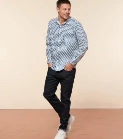Homme Souleiado Chemises | Chemise DROITE La Mouche blanc/bleu