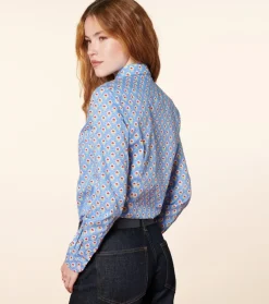 Femme Souleiado Chemises & Blouses | Chemise ELINA Fleur des Champs rouge bleu