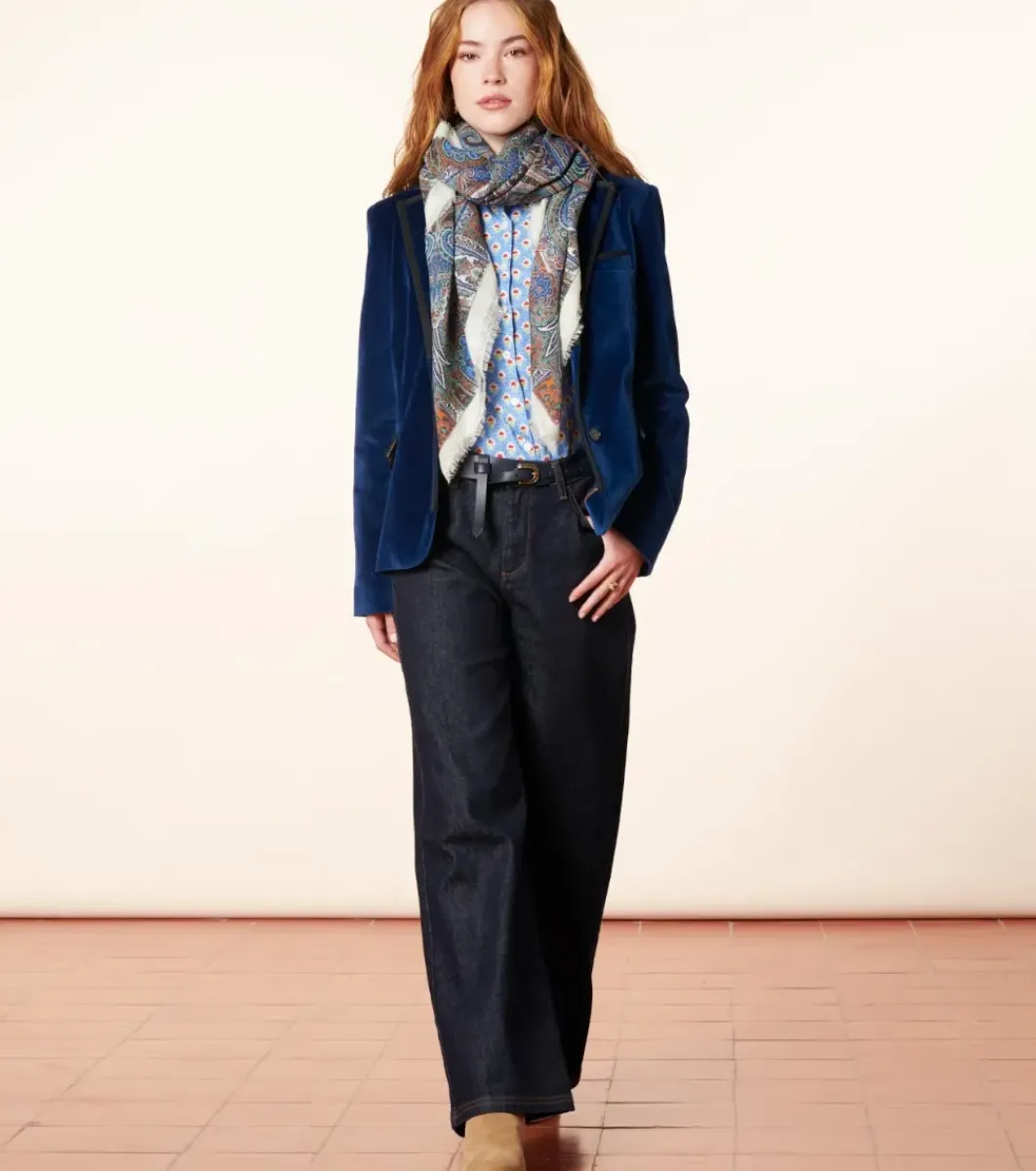 Femme Souleiado Chemises & Blouses | Chemise ELINA Fleur des Champs rouge bleu