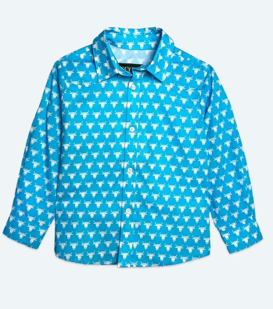 Enfant Souleiado Garçon | Fille | Chemise Enfant TEXANE Mini Taureau bleu klein blanc