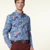 Homme Souleiado Chemises | Chemise MILO Héron bleu rouge