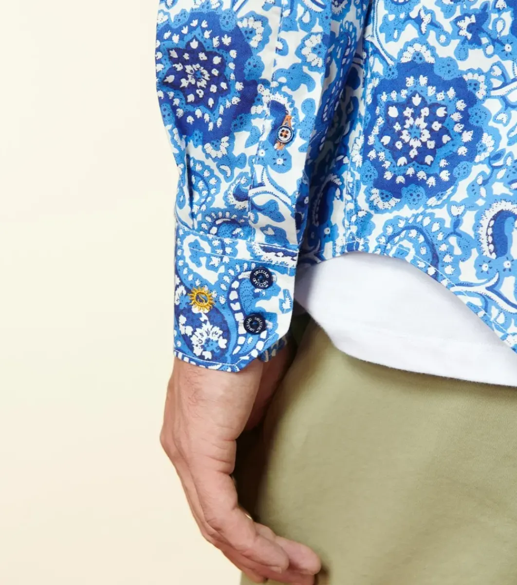Homme Souleiado Chemises | Chemise MILO Kerala blanc bleu