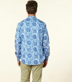 Homme Souleiado Chemises | Chemise MILO Kerala blanc bleu