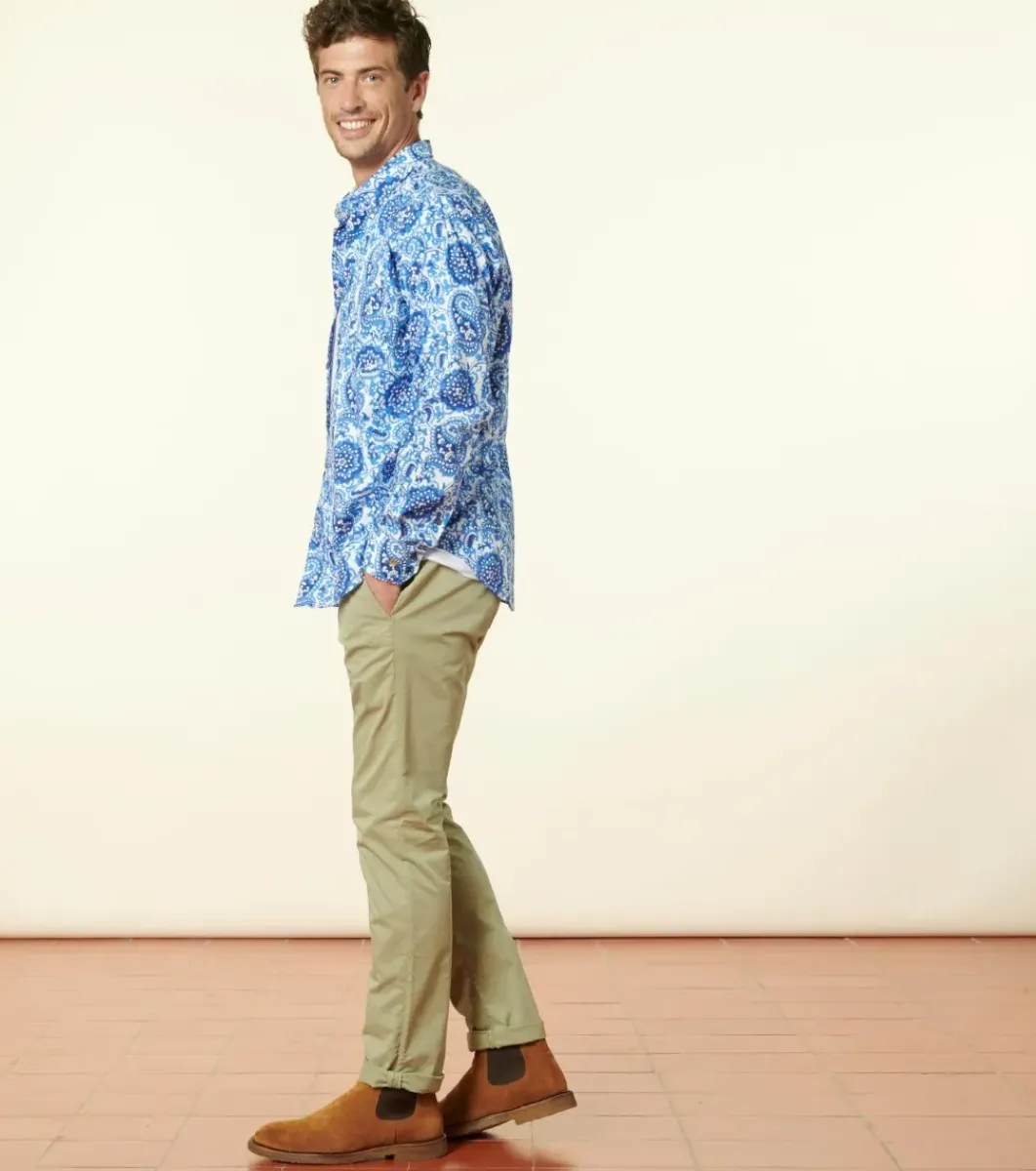 Homme Souleiado Chemises | Chemise MILO Kerala blanc bleu