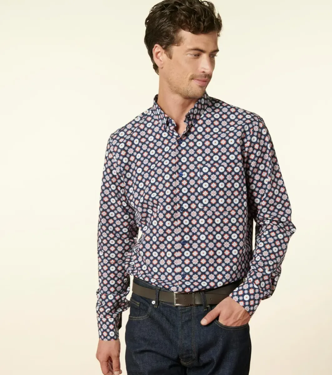 Homme Souleiado Chemises | Chemise MILO Maillane marine rouge