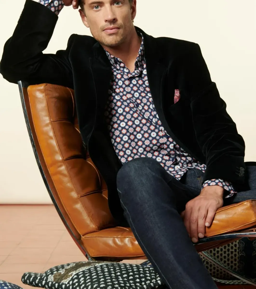 Homme Souleiado Chemises | Chemise MILO Maillane marine rouge