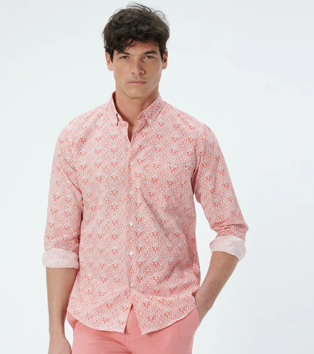 Homme Souleiado Chemises | Chemise MILO Petit Rêve d'Orient rouge ciel