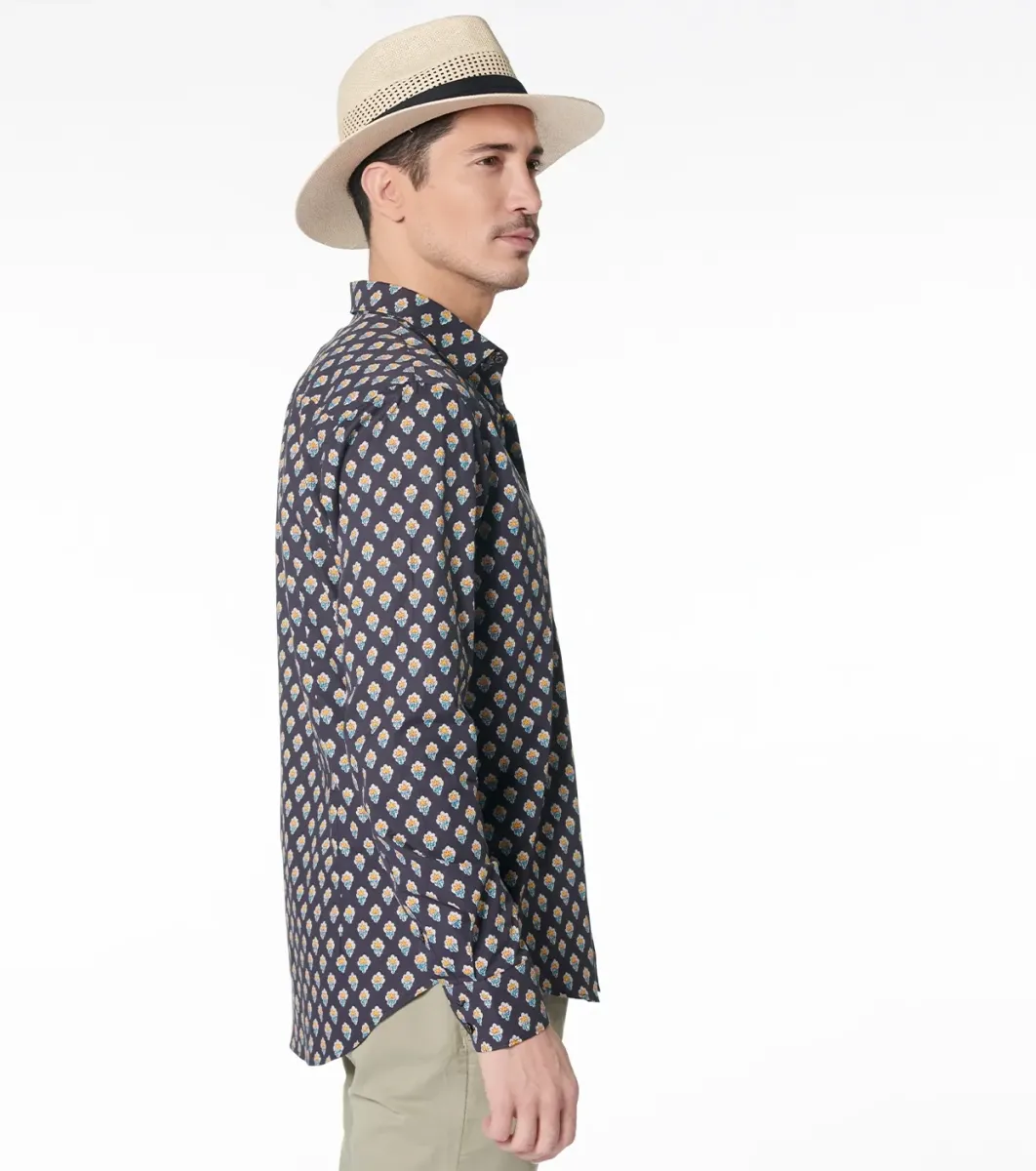 Homme Souleiado Chemises | Chemise REGULAR Fleurs des Champs noir puce