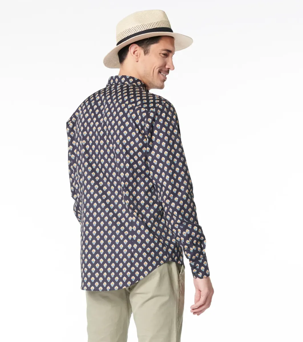 Homme Souleiado Chemises | Chemise REGULAR Fleurs des Champs noir puce