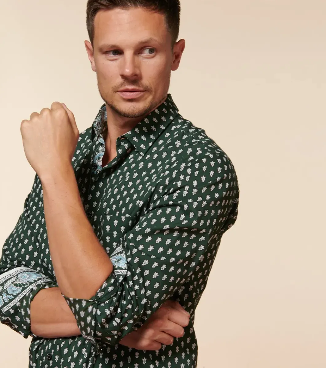 Homme Souleiado Chemises | Chemise REGULAR FREDERI Mouche cyprès