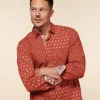 Homme Souleiado Chemises | Chemise REGULAR FREDERI Patch Mouche Scarabée orange foncé