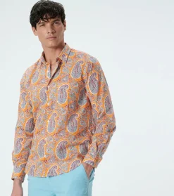 Homme Souleiado Chemises | Chemise REGULAR Max abricot turquoise