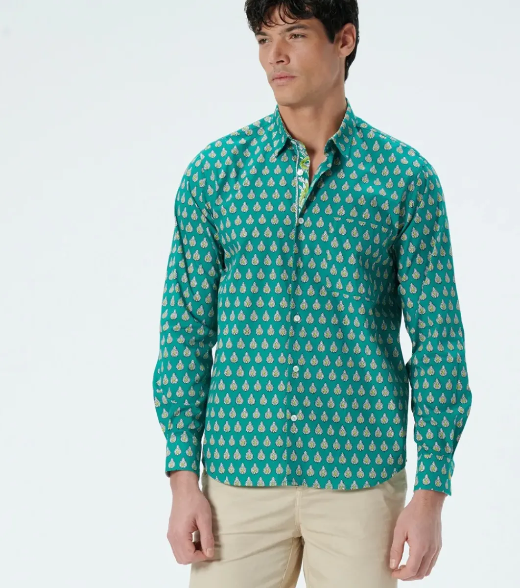 Homme Souleiado Chemises | Chemise REGULAR Scarabée émeraude