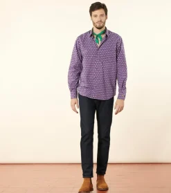 Homme Souleiado Chemises | Chemise REGULAR Scarabée tricolore violet