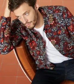 Homme Souleiado Chemises | Chemise REGULAR Sylvéréal nuit rouge