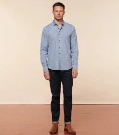Homme Souleiado Chemises | Chemise SLIM ALPHONSE Mini Mouche ciel