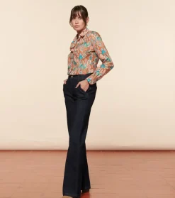 Femme Souleiado Chemises & Blouses | Chemise SLIM ELINA Plume aqua orange