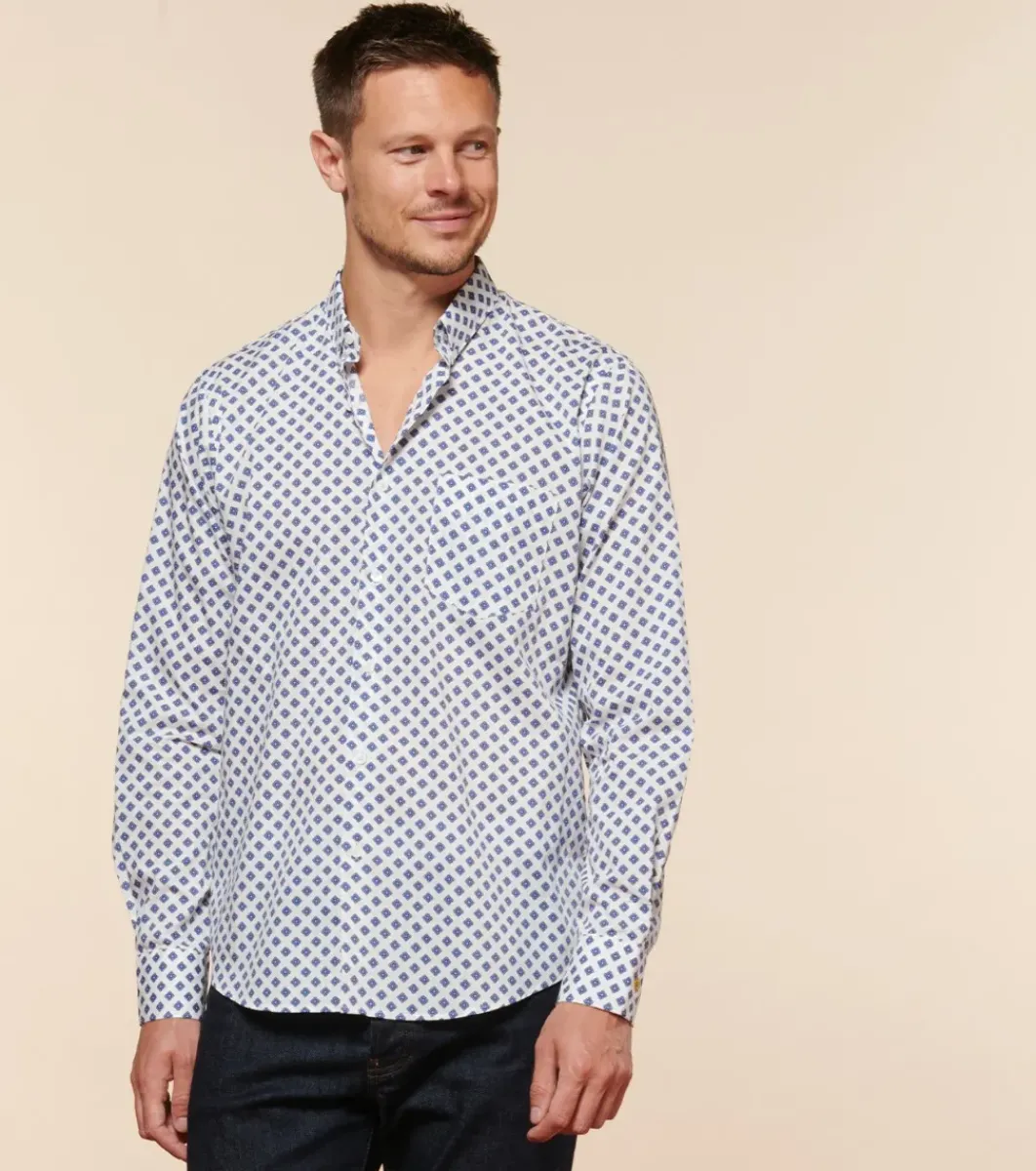 Homme Souleiado Chemises | Chemise SLIM MILO Calisson ciel